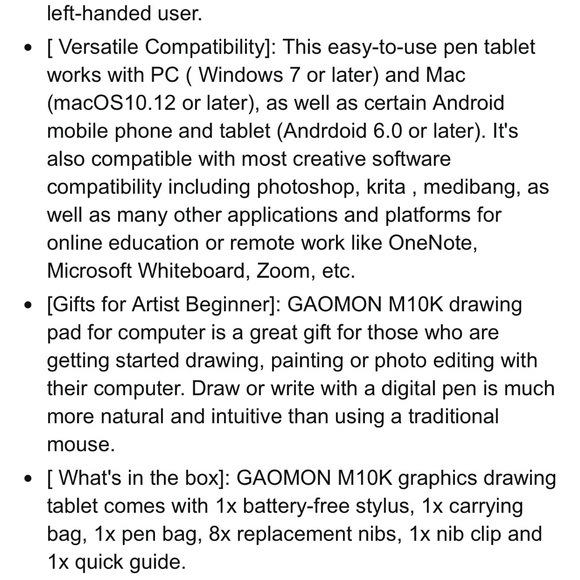 New Gaomon M10K 2018 Version Battery-Free Graphics Tablet - Picture 8 of 10